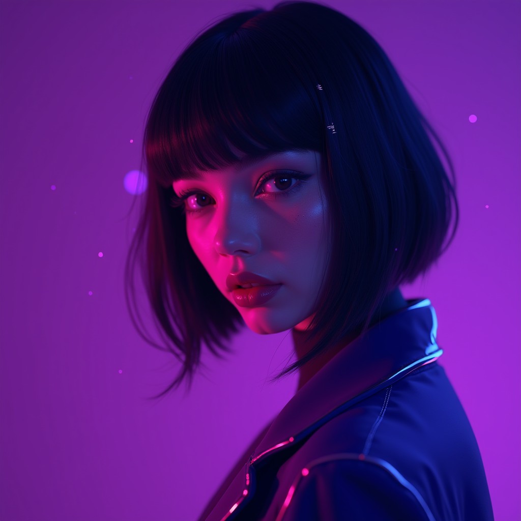 LYRA SAINT — AI-rendered artist portrait, stylized digital aesthetic